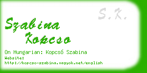 szabina kopcso business card